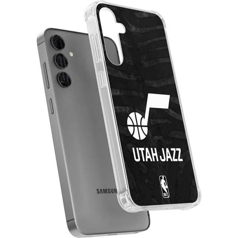 NBA Utah Jazz Black Animal Print Galaxy S24 Plus Clear Case